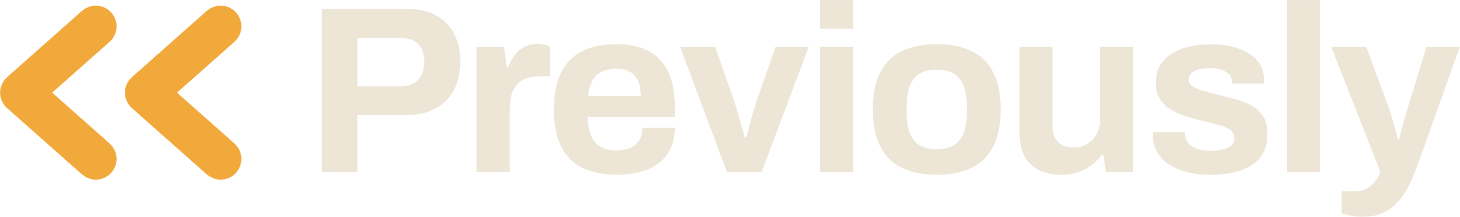 Previously logo in cream on a dark background