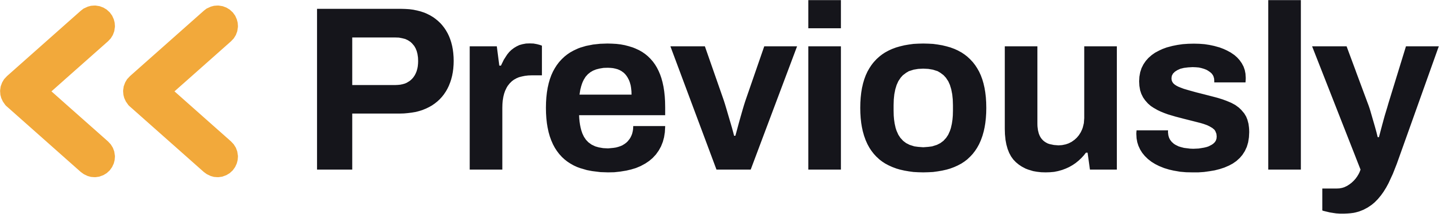 Previously logo in ink on a cream background