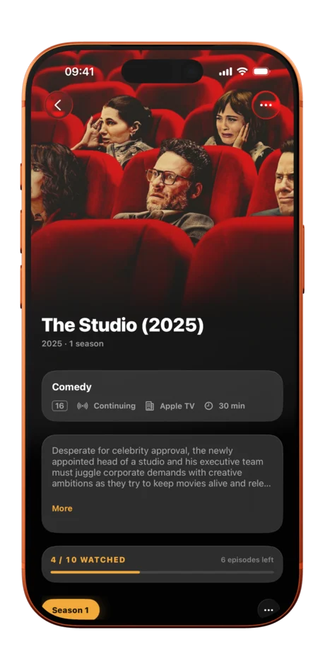 iPhone showing a series detail screen